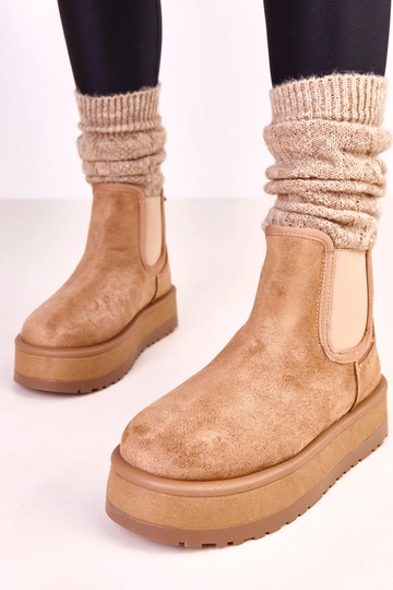 Botas de nieve bajas con costura elástica Nancey en color beige oscuro 2