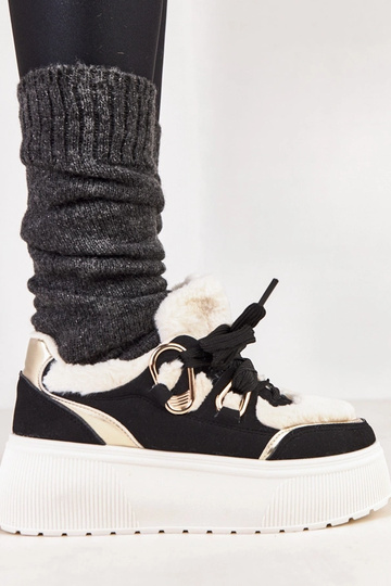 Zapatillas deportivas térmicas con plataforma Deena en color negro