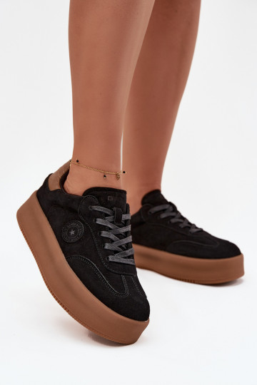 Zapatillas modelo zapatos. Femenino con una plataforma Big Star SS274761 de color negro 2