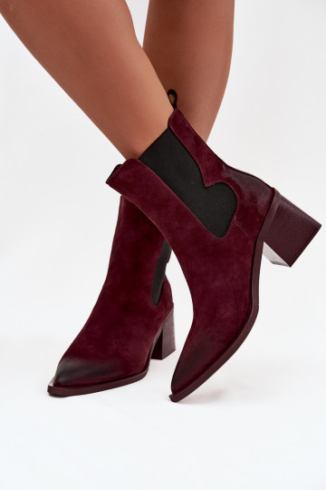 Piel de gamuza Botas con calefacción interior. Artiker 57C0048 borgoña