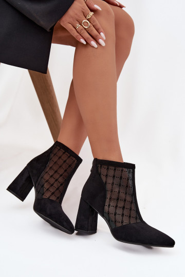 Botines para mujer con malla D&A LZ52-944 color negro