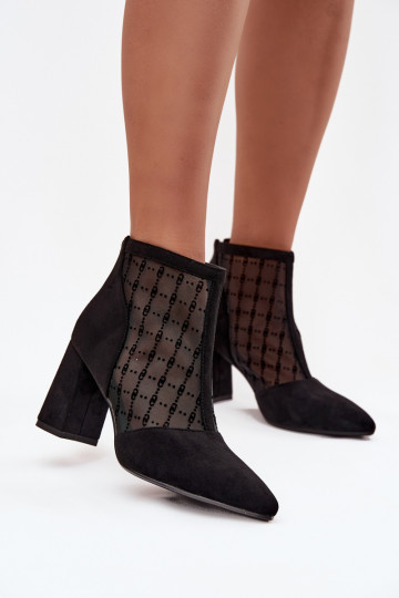 Botines para mujer con malla D&A LZ52-944 color negro 2