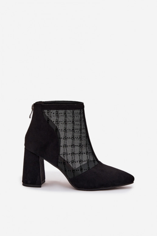 Botines para mujer con malla D&A LZ52-944 color negro