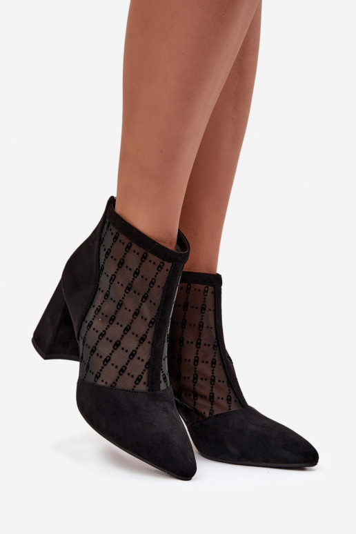 Botines para mujer con malla D&A LZ52-944 color negro