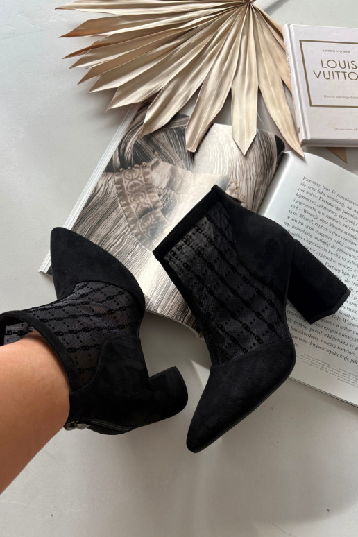 Botines para mujer con malla D&A LZ52-944 color negro