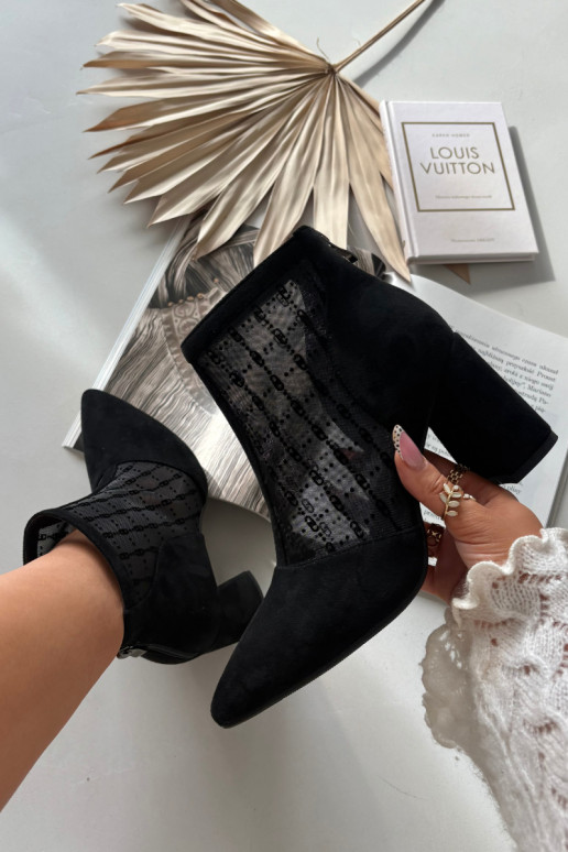 Botines para mujer con malla D&A LZ52-944 color negro