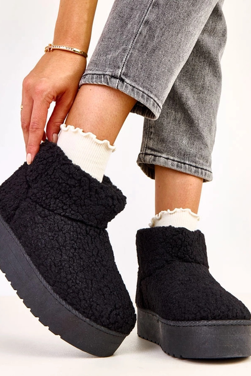 Botas de nieve con caña de piel de... Botas de nieve con caña de piel de...