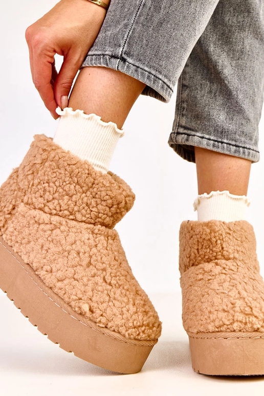 Botas de nieve con caña de piel de... Botas de nieve con caña de piel de...