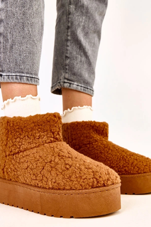 Botas de nieve con caña de piel de... Botas de nieve con caña de piel de...