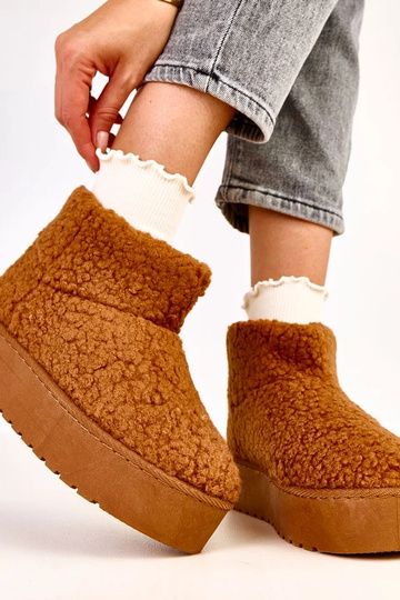 Botas de nieve con caña de piel de cordero Lasso en color marrón 2