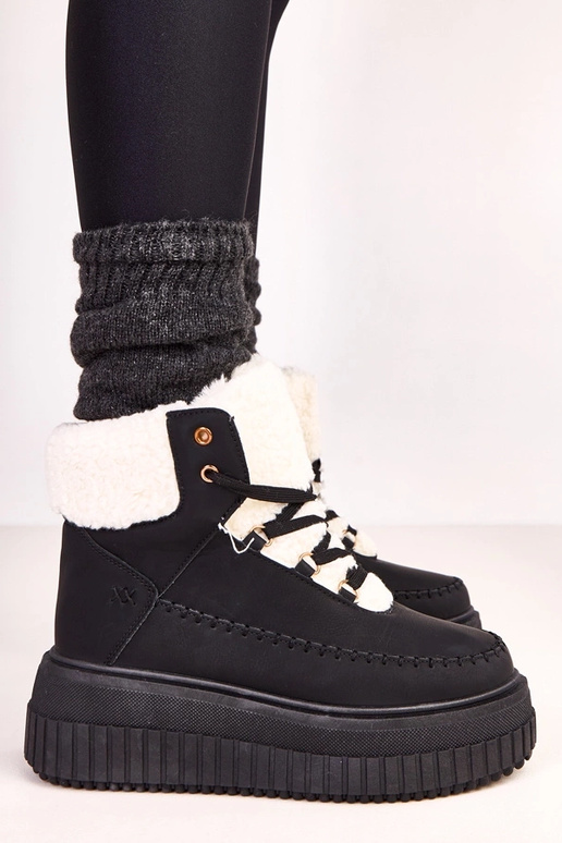 Botines deportivos cálidos negros con...