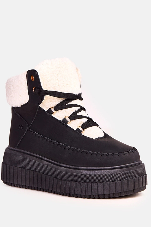 Botines deportivos cálidos negros con...