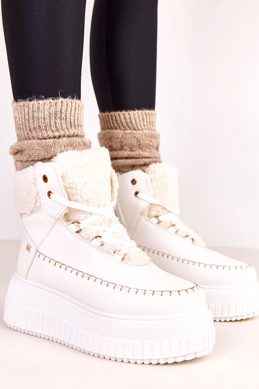 Botines deportivos cálidos blancos...