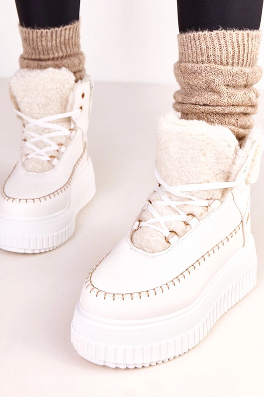 Botines deportivos cálidos blancos...