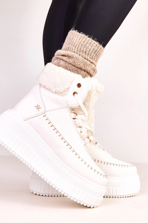 Botines deportivos cálidos blancos...