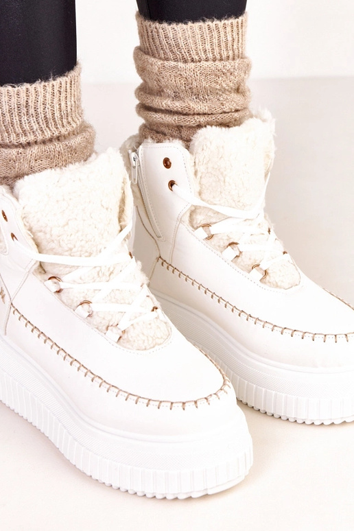 Botines deportivos cálidos blancos...