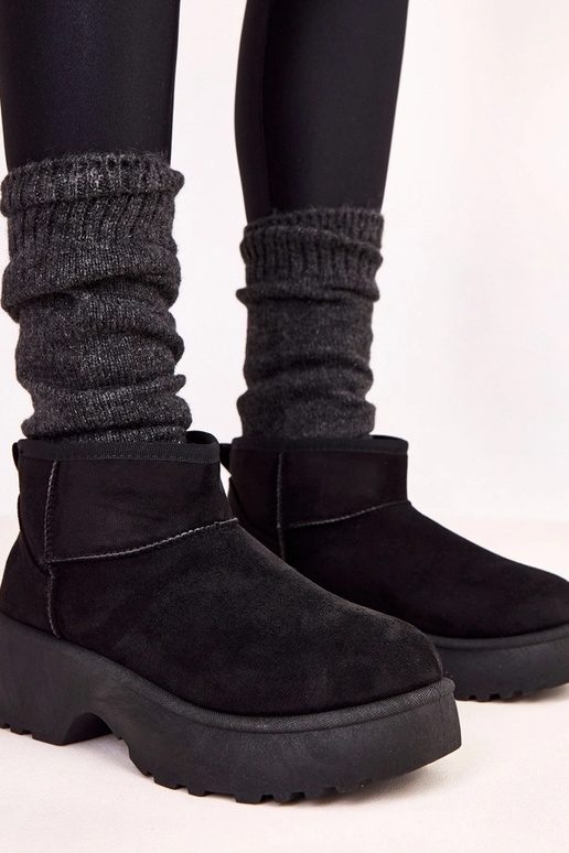 Botas bajas negras de ante sintético...