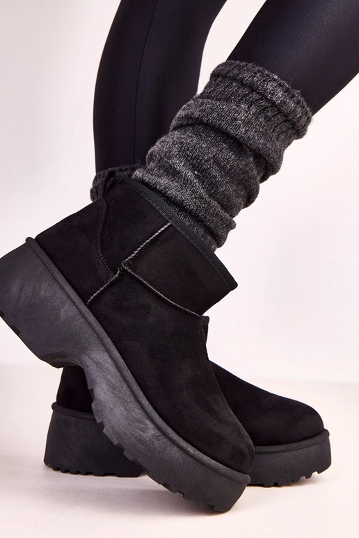 Botas bajas negras de ante sintético...