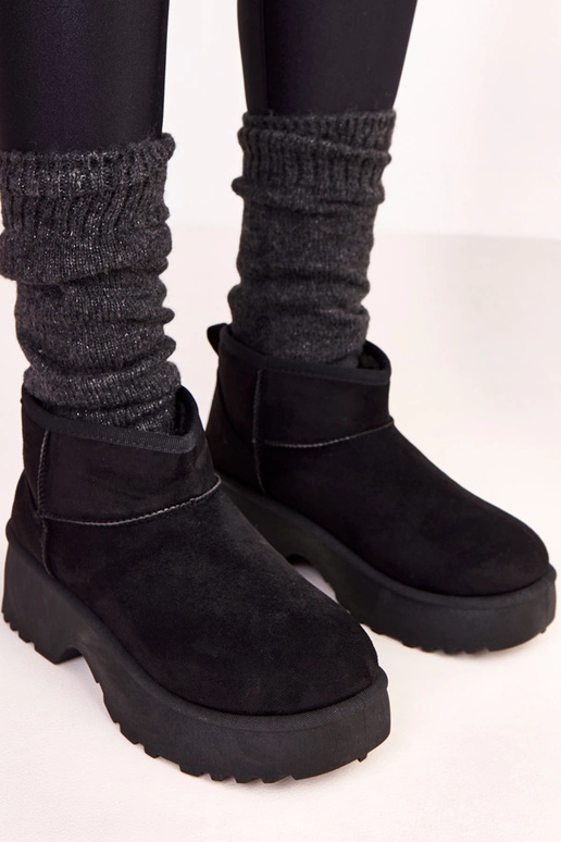 Botas bajas negras de ante sintético...