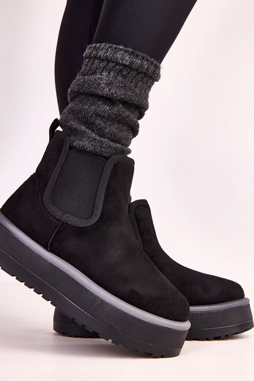 Botas bajas negras para nieve con... Botas bajas negras para nieve con...