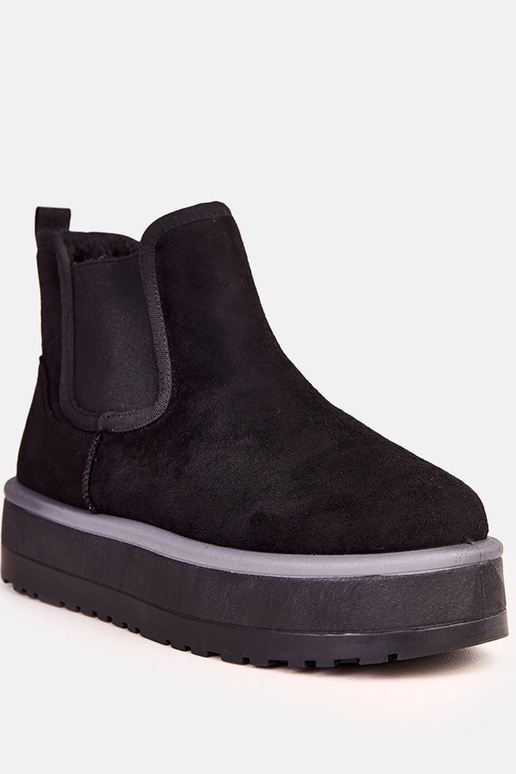 Botas bajas negras para nieve con... Botas bajas negras para nieve con...