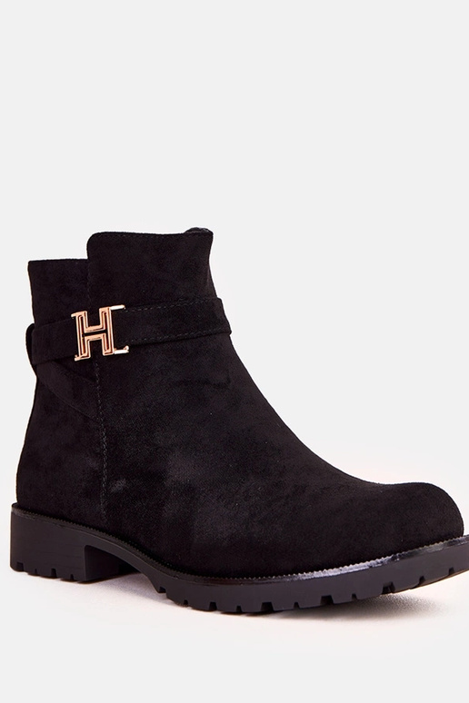 Botines negros para mujer con adornos... Botines negros para mujer con adornos...