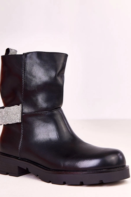 Botines negros para mujer con adornos... Botines negros para mujer con adornos...