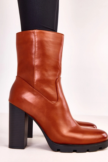 Botines marrones para mujer con tacón ancho Wendora 2