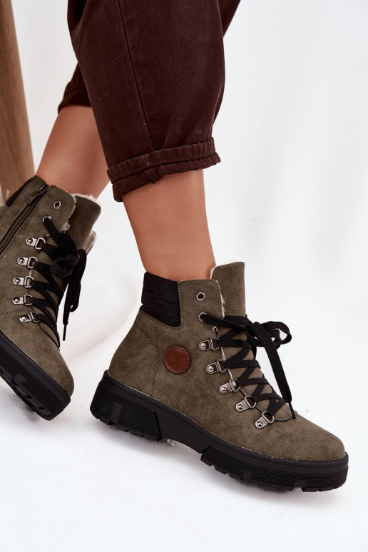 calentamiento zapatos Femenino con una plataforma de color caqui Zaraine calentamiento zapatos Femenino con una plataforma de color caqui Zaraine