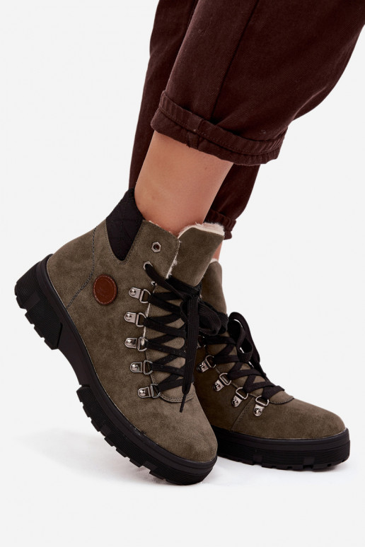 calentamiento zapatos Femenino con una plataforma de color caqui Zaraine calentamiento zapatos Femenino con una plataforma de color caqui Zaraine