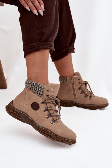 Botas altas cálidas para mujer color arena Zenaya