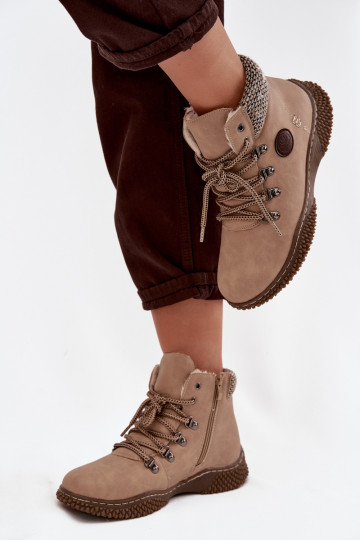 Botas altas cálidas para mujer color arena Zenaya 2