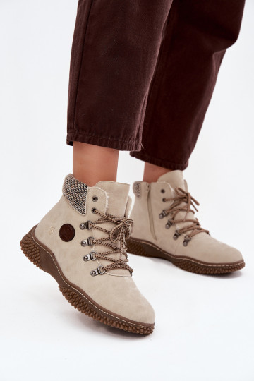 Botas altas cálidas para mujer color marfil Zenaya