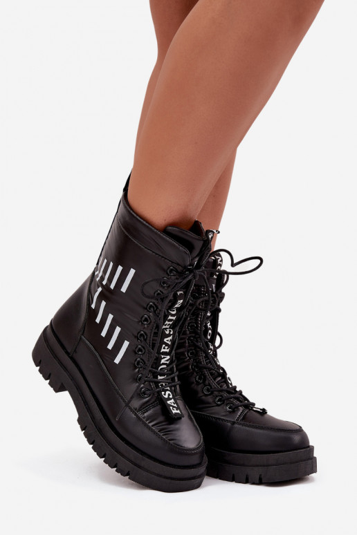 Botas de nieve con cordones para mujer Vinceza 23-34586 de color negro Botas de nieve con cordones para mujer Vinceza 23-34586 de color negro