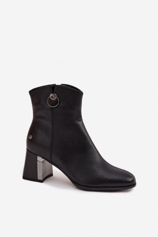 calentamiento BotasActivadoturalnej Skóry con tacones Tiene queciejka K7203-04 de color negro calentamiento BotasActivadoturalnej Skóry con tacones Tiene queciejka K7203-04 de color negro