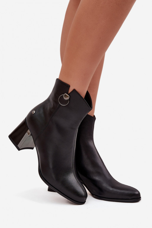 calentamiento BotasActivadoturalnej Skóry con tacones Tiene queciejka K7203-04 de color negro calentamiento BotasActivadoturalnej Skóry con tacones Tiene queciejka K7203-04 de color negro