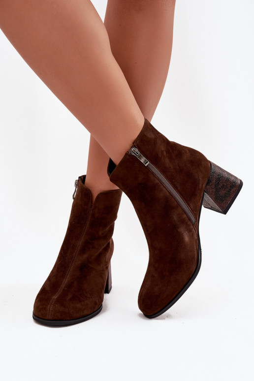 Piel de gamuza Botas de mujer Tiene queciejka K7202-02 CzekoladoAe Piel de gamuza Botas de mujer Tiene queciejka K7202-02 CzekoladoAe