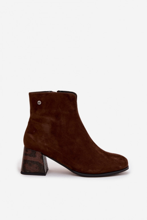 Piel de gamuza Botas de mujer Tiene queciejka K7202-02 CzekoladoAe Piel de gamuza Botas de mujer Tiene queciejka K7202-02 CzekoladoAe