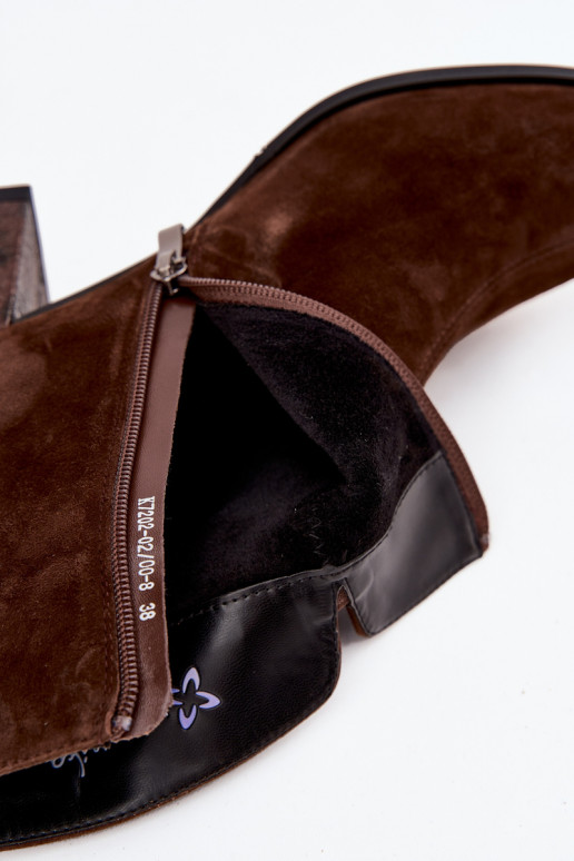 Piel de gamuza Botas de mujer Tiene queciejka K7202-02 CzekoladoAe Piel de gamuza Botas de mujer Tiene queciejka K7202-02 CzekoladoAe
