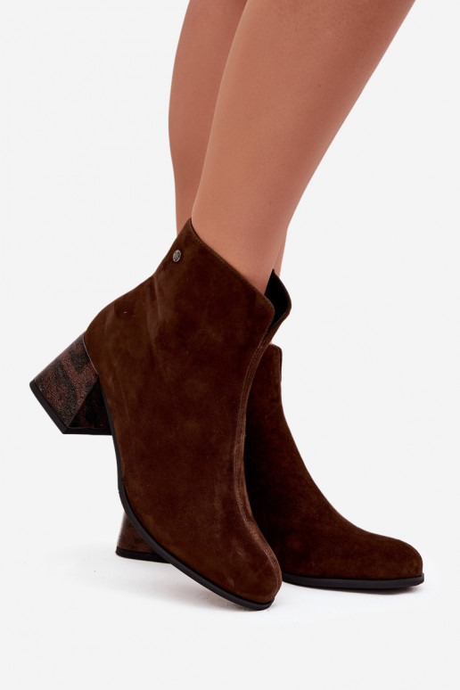Piel de gamuza Botas de mujer Tiene queciejka K7202-02 CzekoladoAe Piel de gamuza Botas de mujer Tiene queciejka K7202-02 CzekoladoAe