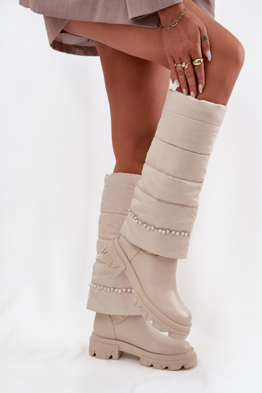 Botas cálidas Con cuentas color marfil Irvette Botas cálidas Con cuentas color marfil Irvette