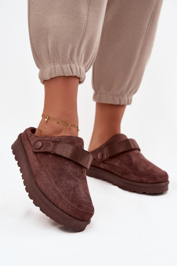 Femenino Zapatillas calentamiento con pelo dentro con una plataforma CzekoladoAe Azida 2