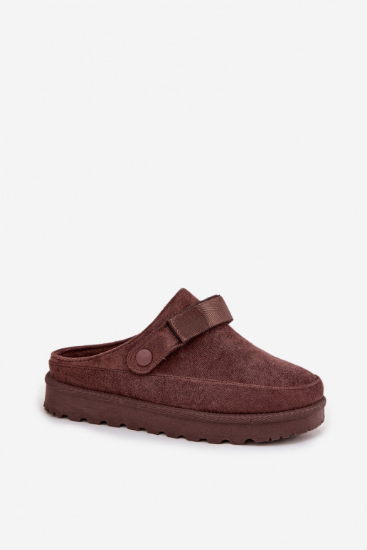 Femenino Zapatillas calentamiento con pelo dentro con una plataforma CzekoladoAe Azida Femenino Zapatillas calentamiento con pelo dentro con una plataforma CzekoladoAe Azida