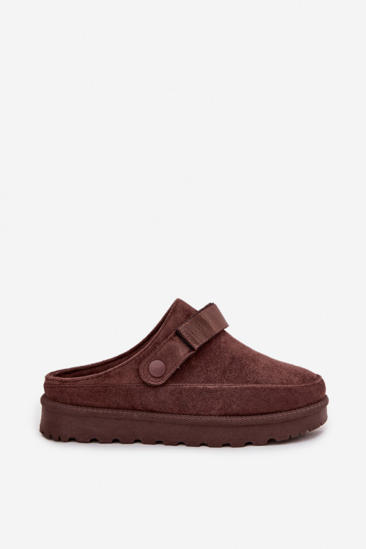 Femenino Zapatillas calentamiento con pelo dentro con una plataforma CzekoladoAe Azida Femenino Zapatillas calentamiento con pelo dentro con una plataforma CzekoladoAe Azida