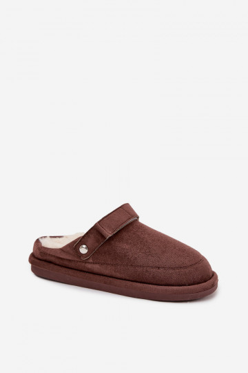Zapatillas de mujer color chocolate con tiras, forradas de piel por dentro Rilena 2