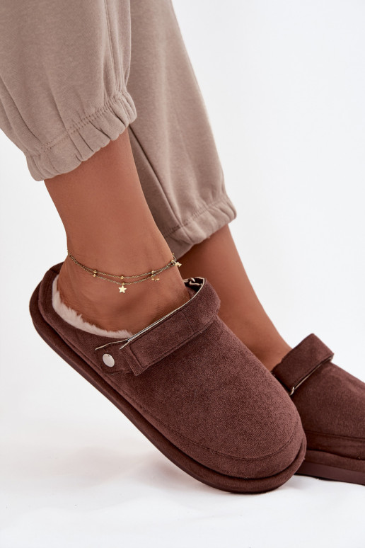 Zapatillas Femenino con correas calentamiento con pelo dentro CzekoladoAe Rilena