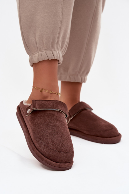 Zapatillas Femenino con correas calentamiento con pelo dentro CzekoladoAe Rilena