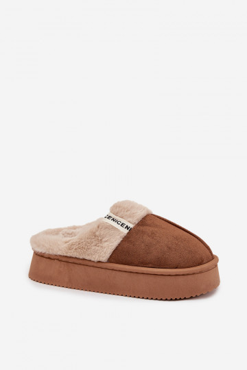 Zapatillas de mujer con pelaje, color marrón "Parisse" 2
