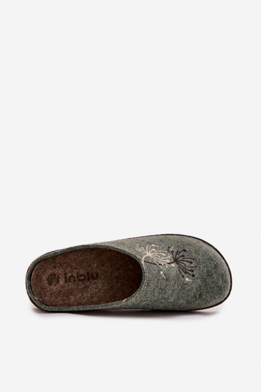 Femenino zapatos hecho en casa Zapatillas Inblu NL000011 color verde Femenino zapatos hecho en casa Zapatillas Inblu NL000011 color verde