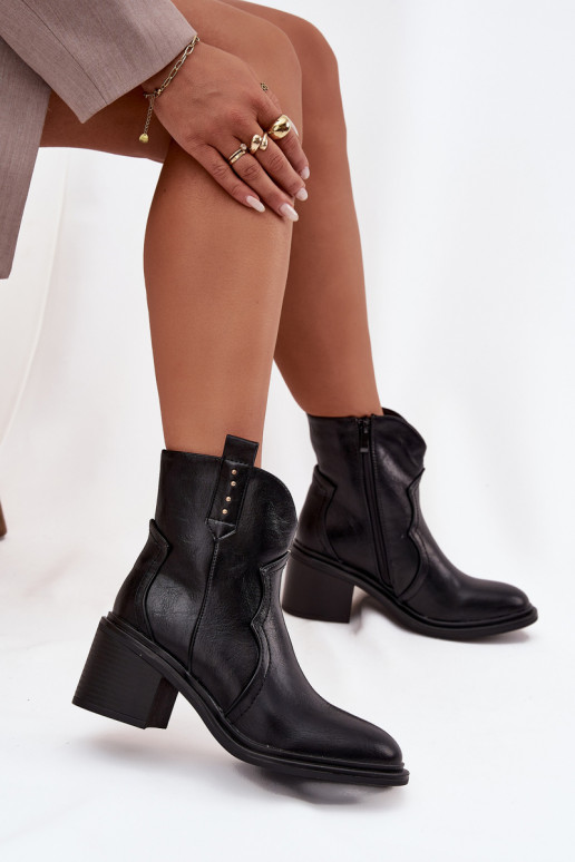 calentamiento Botas de mujer con tacones de color negro Brilynn calentamiento Botas de mujer con tacones de color negro Brilynn